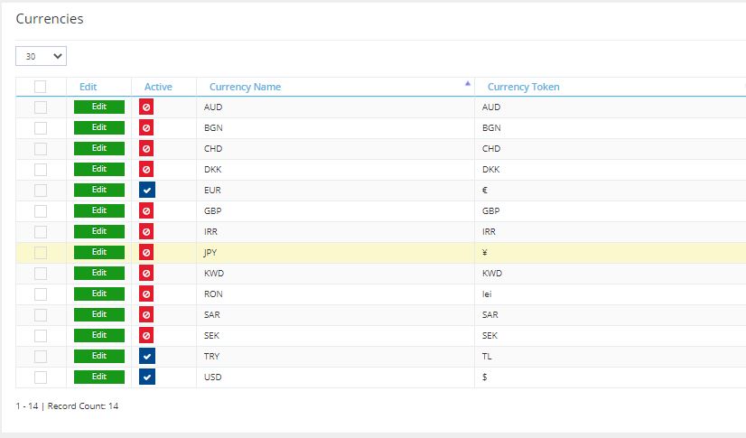 B2B Store EXCHANGE RATE DETERMINATION